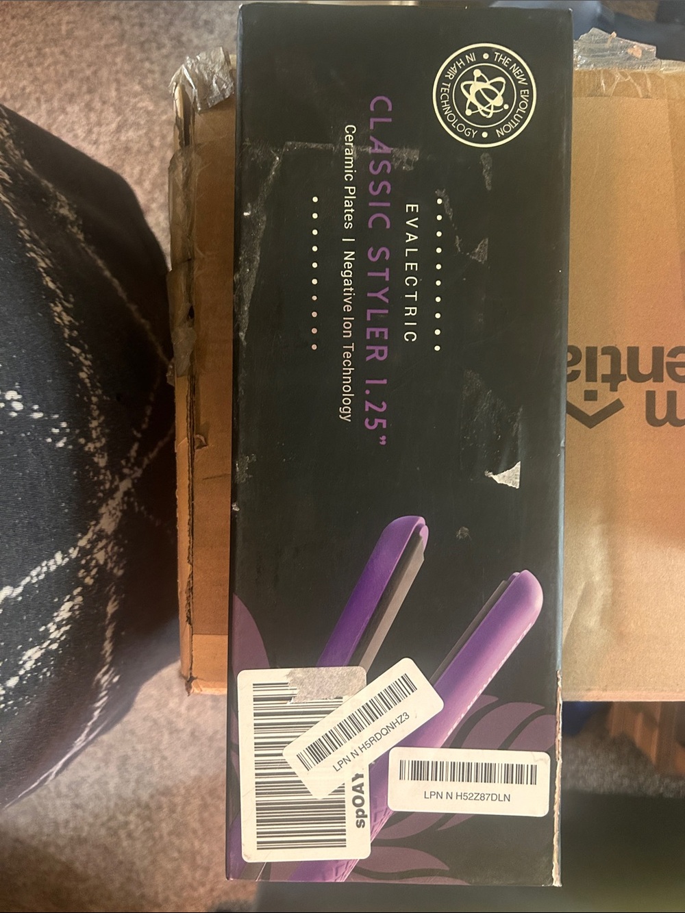 Evalectric classic styler 1.23” ceramic plates negative ion technology flat iron